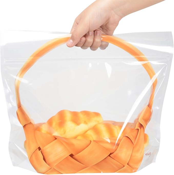 Funcoo Plastic Bread Bags for Homemade Bread, 50 Pcs Sourdough Loaf Food Storage Bags, Bakery Bags with Window for Loaves, Cookie, Bagels (12.6x10.8") - Image 5