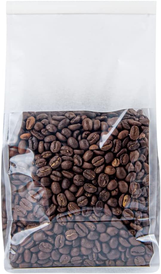 Bag Tek 5.1 x 4.1 x 11.2 Inch Tin Tie Bags With Windows, 100 Resealable Bakery Bags With Windows - Flat Bottom, For Cookies or Coffee Beans, White Cotton Paper Tin Tie Bags - Restaurantware - Image 7