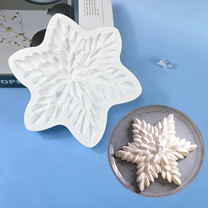 mostsom 3D Snowflower Silicone Mold for Baking, Mousse Cake Molds for French Desserts, Pastry, Chocolate, Cupcake, Pudding, Jello, Fondant, Soap, Nonstick Decoration Mould Baking Tools (G_ Snowflower)