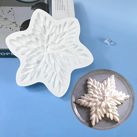 mostsom 3D Snowflower Silicone Mold for Baking, Mousse Cake Molds for French Desserts, Pastry, Chocolate, Cupcake, Pudding, Jello, Fondant, Soap, Nonstick Decoration Mould Baking Tools (G_ Snowflower)