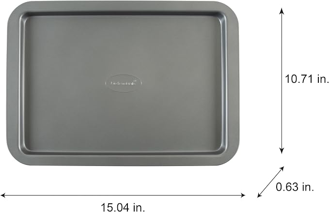Small 15 x 10.7 Inch Nonstick Carbon Steel Baking Sheet Pan, Warp Resistant Oven Safe Cookie Tray, Non-Toxic Easy Clean Bakeware for Baking Cookies, Pastries & Roasting Veggies - Image 5