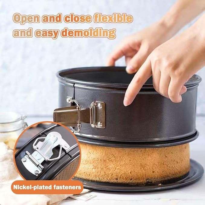 Springform Cake Pan, Cake Pan with 3 Different Size (9.5,10.2,11inch), Cake Molds for Baking with Removable Bottom, Non-Stick Bakeware for Effortless Baking（with 50 Pcs Parchment Paper Liners） - Image 4