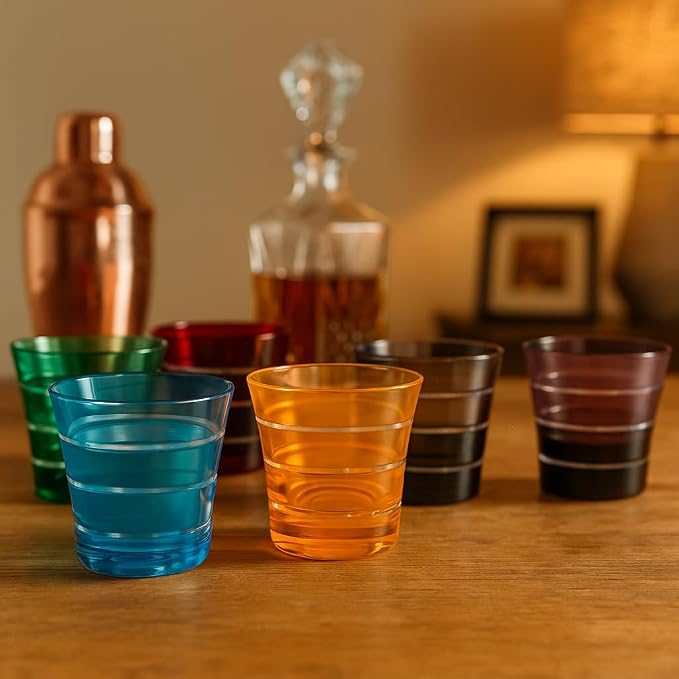 Deshoulieres Drinkware Crystal Whisky Barware Glasses Colors Hand-Cut (Set of 6 ) Modern Luxury Elegant France Boxed - Image 2