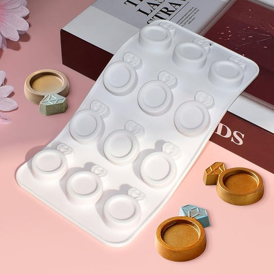 mostsom 3D Ring Shape Silicone Dessert Molds, Cake Molds for Baking, Mini Granola Bar, Chocolate Truffles, Whiskey Ice Cube Tray, Fondant Mould, Candy & Gummy Jelly Mold (C_ Ring)