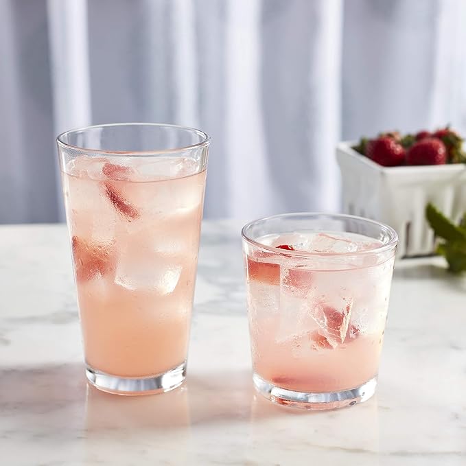 Libbey Flare Rocks, Glass Tumbler Set, Stylish Lead-Free Drinking Glasses Set of 16, Dishwasher-Safe Glass Cups Set for Daily Use and Parties - Image 7