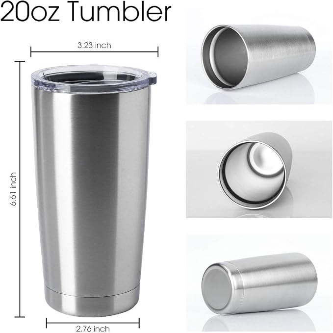 HASLE OUTFITTERS 20oz Tumblers Bulk Stainless Steel Cups with Lid Double Wall Vacuum Insulated Coffee Mugs for Cold & Hot Drinks Pack - Image 2