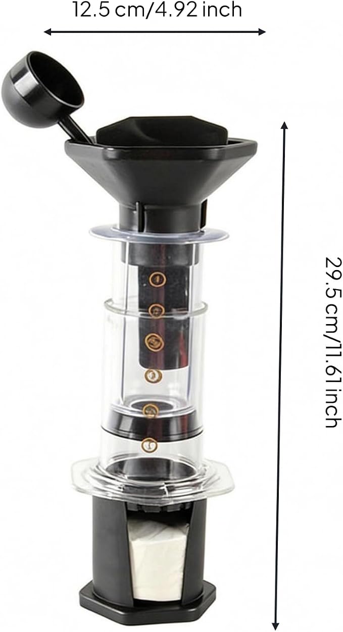 Maker Clear Coffee Brewer Upright Coffee Station With Wide Funnel Top Suitable for Small Kitchen Traveling Home, Transparent - Image 7