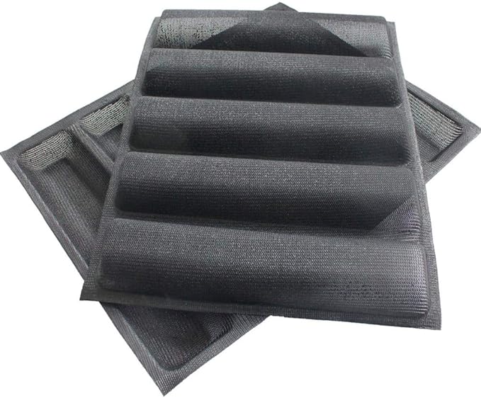 Silicone Perforated Baking Forms Sandwich Mold French Baguette Bread Pan Food Mat 5 Loaf Non-Stick Baking Liners