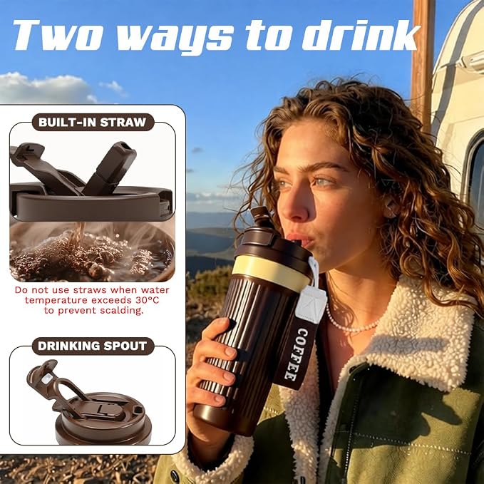 Vacuum Insulated Stainless Steel Travel Coffee Mug,Leak Proof Cup with Lid | 304 stainless steel mug with vacuum insulation, leak proof lid, silicone grip and car cup holder friendly design - Image 4