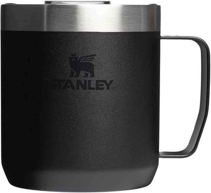 STANLEY Everyday Camp Mug 12oz | Drink Through Lid | Cup for Coffee, Tea and Drinks | Insulated Stainless Steel Coffee Mug | BPA-Free | Black 2.0 by Unknown