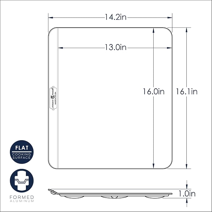 Naturals 16 x 14 Inch Insulated Aluminum Rectangular Baking Cookie Sheet Pan, Double Wall Oven Safe Bakeware for Even Baking Cookies & Pastries - Image 5
