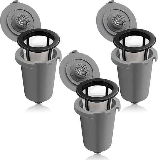 Replacement Parts Grey Reusable Filter Cup, Compatible with Cuisinart Single Serve Coffee Makers 3 Pack