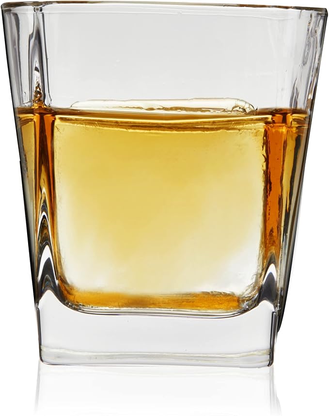 TRUE Square Rocks Glass, Old Fashioned Whiskey Glasses, Superb Drinking Cups for Cocktail Party, Home Bar, Bartender Accessories, Set of 4, 10 oz - Image 7