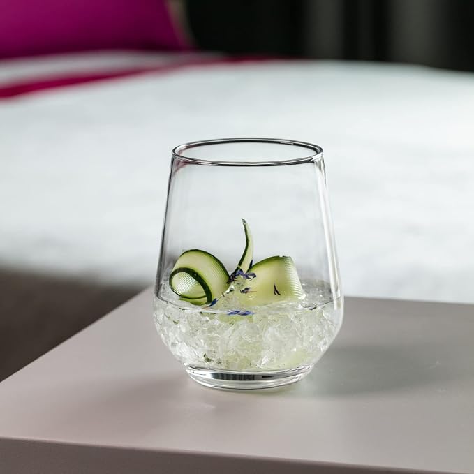 Krosno Textured Water Glasses Set of 6, 13.5 oz, Splendour Collection | Glass Tumblers, Lead-Free Crystal Glassware, Juice Glasses, Water Glass Set, Dishwasher Safe, Made in Europe - Image 6