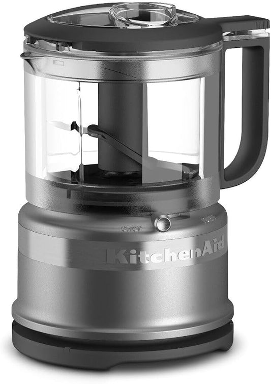 KitchenAid 3.5 Cup Food Chopper KFC3516CU, Contour Silver | Dishwasher-safe Work Bowl, Stainless Steel Multi-Purpose Blade, 2 Speeds Plus Pulse, Easy Cord Wrap by Unknown
