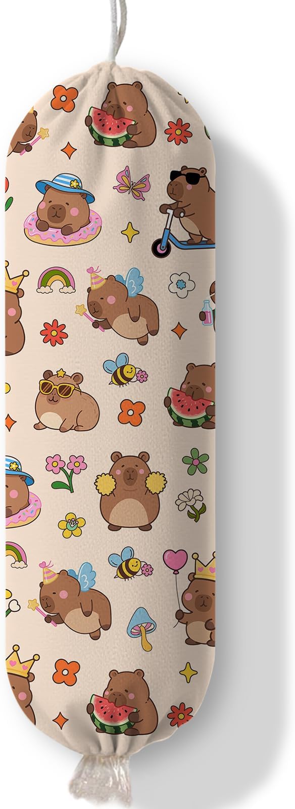 Capybara Plastic Bag Holder Dispenser, Plastic Grocery Bag Organizer & Wall Mount Paper Trash Bag Saver Storage for Kitchen Home Pantry Decor, Cute Animal Decor by Ialtsidws