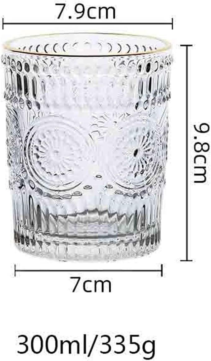 drinking glassware Drinking Glasses Sunflower Embossed Glass Cup(Small) - Image 2