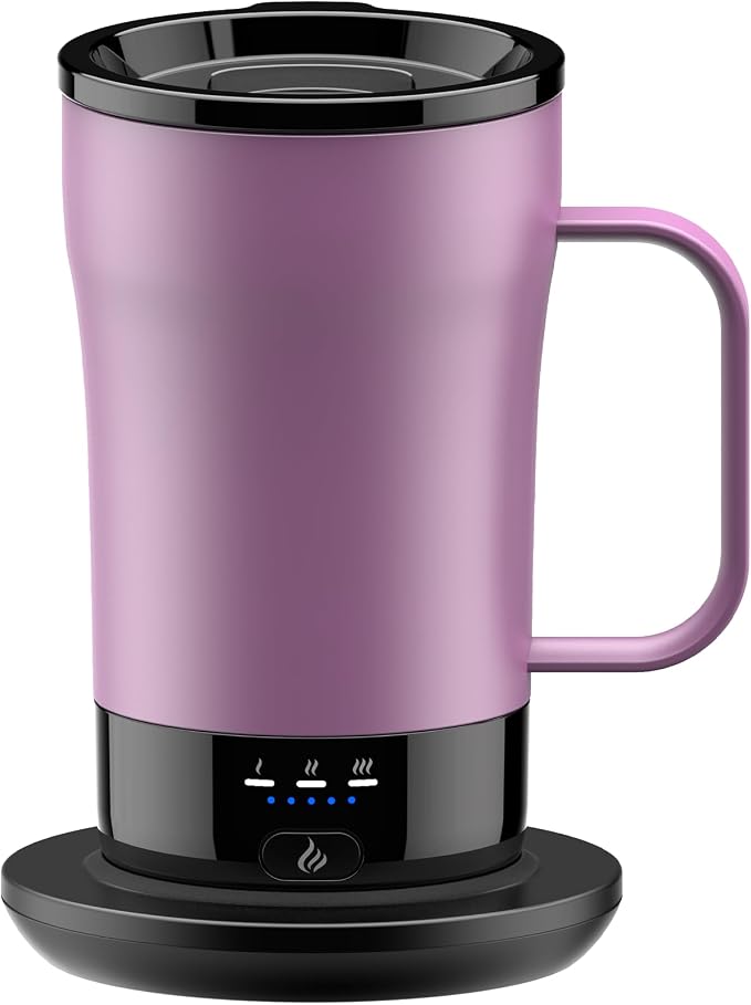 Self-Heating Coffee Mug, 14oz Heated Coffee Mug - Rechargeable Temperature Control Coffee Mug Keep Coffee Hot, Smart Mug Great Gift for Coffee Lovers & Slow Sippers by PUSEE
