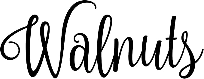 Walnuts 5.5w x 2h Label | Kitchen Pantry Organization | Die Cut Vinyl Decal | Black Fancy Font (Sticker Only) by MinglewoodTrading