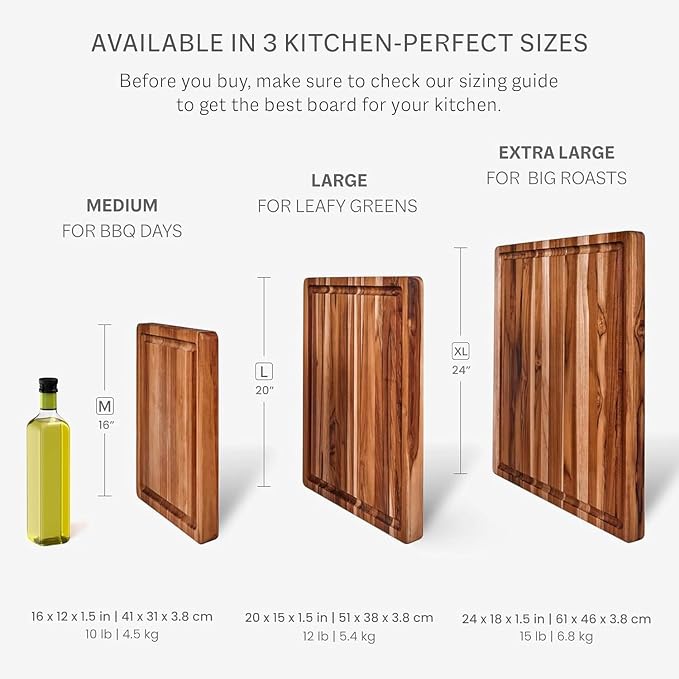 Teakhaus Carving Board with Juice Groove - Small (S) Teak Wood Cutting Board 16”L x 12”W x 1.5” Thick - Sustainably Harvested & FSC Certified - Knife Friendly with Beeswax Oil Finish - Image 2