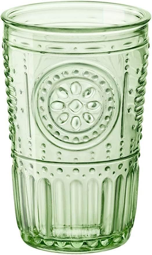Bormioli Rocco Romantic Set Of 4 Tumbler Glasses, 11.5 Oz. Colored Crystal Glass, Pastel Green, Made In Italy. - Image 4