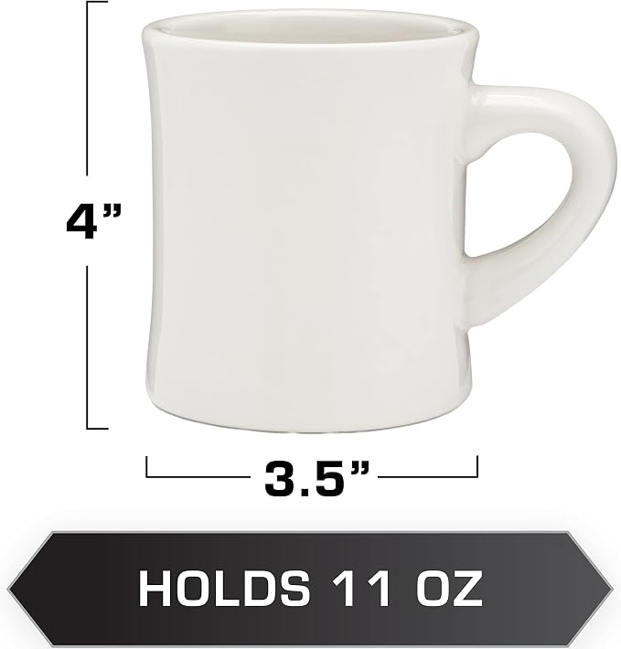 COLETTI Diner Coffee Mugs — Restaurant Coffee Mugs, Retro Coffee Mug – Sturdy & Heavy Diner Mug – Nostalgia in Every Sip [Cream, 11 oz, Set of 6] - Image 6