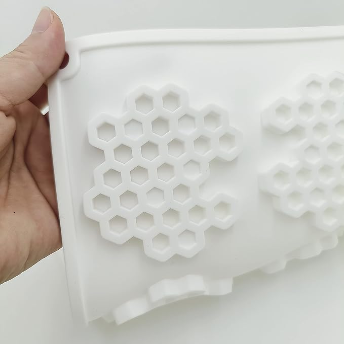 Silicone Honeycomb Molds 3D Honeycomb Bees Lace Mat Fondant Mold Lace Pad Baking Cake Chocolate Candy Mold for Cupcake Decorating Tools Kitchen