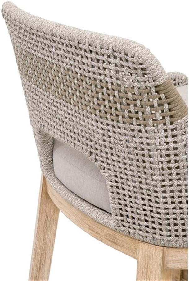 MAKLAINE Set of 2 Transitional Woven 26" Fabric Counter Stool in Taupe Gray - Image 9