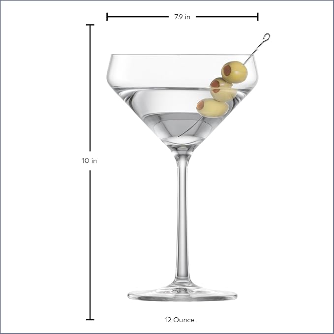 Zwiesel Glas Pure Martini Glass (Set of 6), Cocktail Glasses for Martini, Dishwasher-Safe Machine-Made Tritan Crystal Glasses, Made in Germany (12.3 Ounce) - Image 6