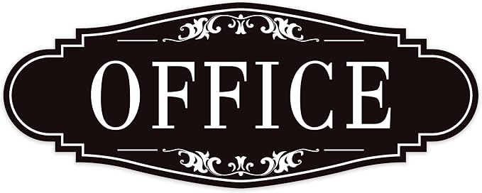The Office Door Sign for Home and Business，Self-Adhesive Waterproof and Fade-Resistant Modern Office Sign Sticker for House，Business，Door, Window Black by LUHIMO