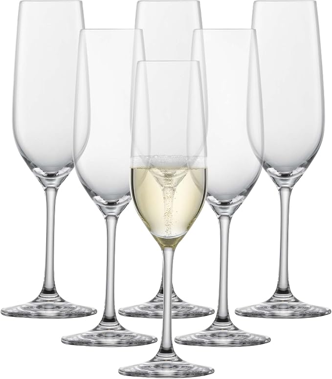 SCHOTT ZWIESEL Forté Champagne Flute (Set of 6), Champagne Glasses with Effervescence Point, Dishwasher-Safe Machine-Made Tritan Crystal Glasses, Made in Germany (8 Ounce) by Unknown