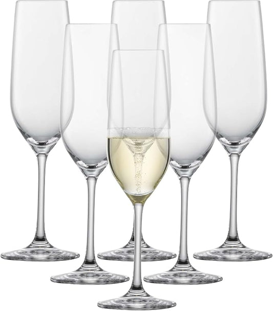 SCHOTT ZWIESEL Forté Champagne Flute (Set of 6), Champagne Glasses with Effervescence Point, Dishwasher-Safe Machine-Made Tritan Crystal Glasses, Made in Germany (8 Ounce) by Unknown