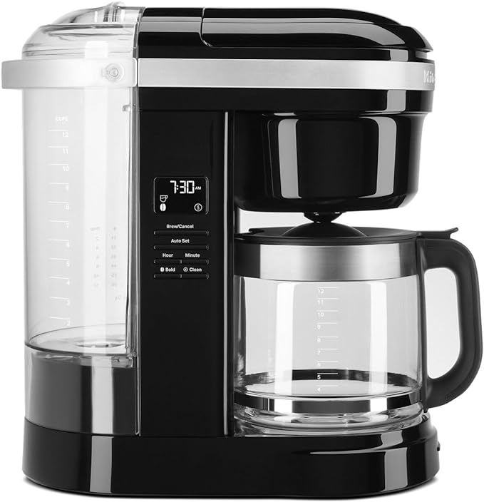 KitchenAid 12 Cup Drip Coffee Maker with Spiral Showerhead, KCM1208 | Onyx Black, Even Saturation for Rich Coffee Flavor, Easy-to-fill Removable Water Tank, Programmable Warming Plate - Image 3