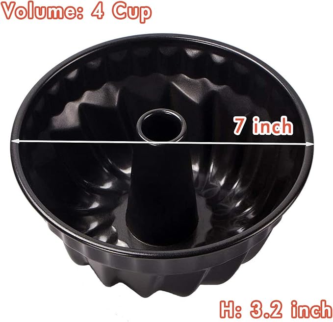 Webake 7 Inch Fluted Tube Pan Non-stick, Heavy Duty Carbon Steel Kugelhopf Cake Baking Mold for 6QT 8QT Insta Pot - Image 3