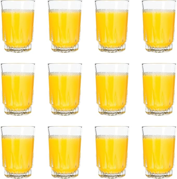 Vikko SMALL Juice Glasses Cup, Heavy Base Glassware, 5 Ounce Clear Glass Tumbler, 2.4 Inches Wide by 3.5 Inches High, Orange Juice, Water, Kids Glass Drinking Glasses for Tasting by Vikko