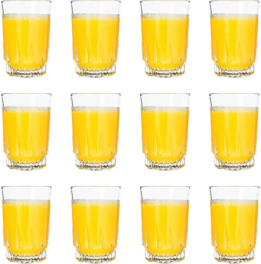 Vikko SMALL Juice Glasses Cup, Heavy Base Glassware, 5 Ounce Clear Glass Tumbler, 2.4 Inches Wide by 3.5 Inches High, Orange Juice, Water, Kids Glass Drinking Glasses for Tasting by Vikko