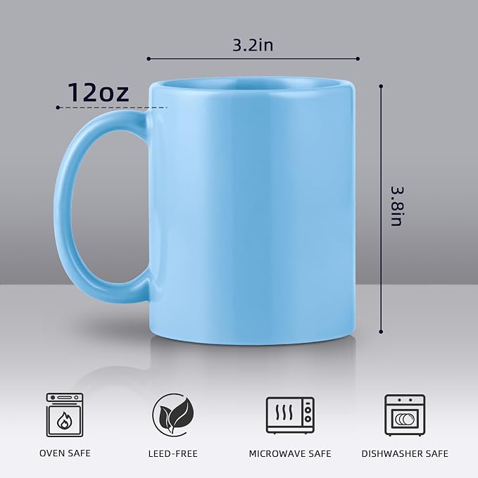 BYCNZB 12oz coffee mug set of 6 Coffee Mugs for Coffee, Tea, Cocoa, Milk（ Multiple color） - Image 2