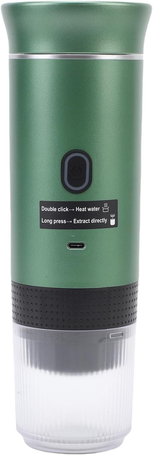 LICAEVEY Portable Capsules Coffee Maker, 72W Automatic Coffee Machine, Ground Maker for Travel Home, 120ML Cup Full Outdoor (Green) by Unknown