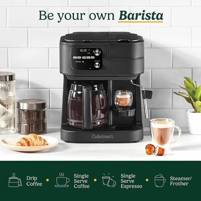 Cuisinart Coffee Center Barista Bar 4-in-1 Coffee Maker, Single-Serve Pods Compatible, Coffeemaker, Three Brewing Sizes, SS-4N1MBNAS, Black - Image 2