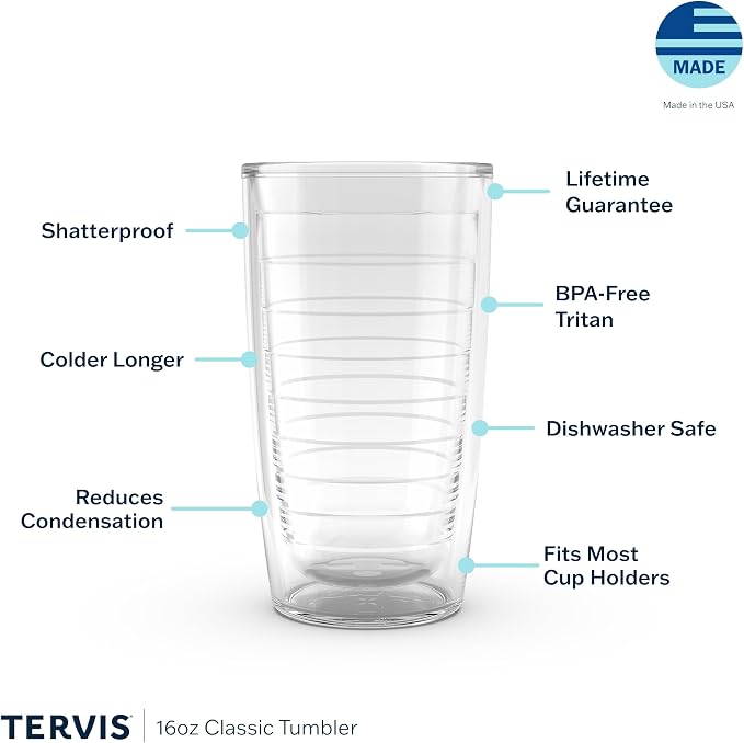 Tervis Clear & Colorful Tabletop Made in USA Double Walled Insulated Tumbler Travel Cup Keeps Drinks Cold & Hot, 16oz - 4pk, Pink Sand - Image 3