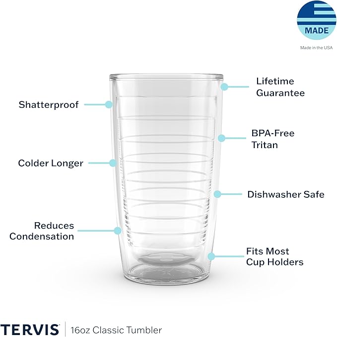 Tervis Clear & Colorful Tabletop Made in USA Double Walled Insulated Tumbler Travel Cup Keeps Drinks Cold & Hot, 16oz, River Rock - Image 3