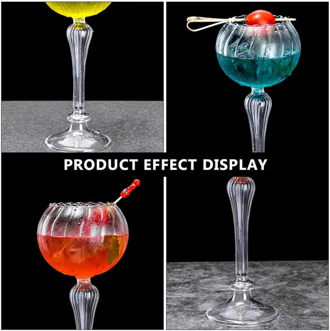 Creative Portable Cocktail Glass Wine Cup, Lightweight round Glassware with Simple Generous Style, Multifunctional Drinking Glass for Home Bar and Party Use - Image 4