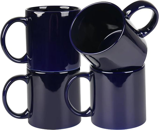 BYCNZB 22oz Super Large Ceramic Coffee Mugs Large Handles Set of 4 (Cobalto) by BYCNZB