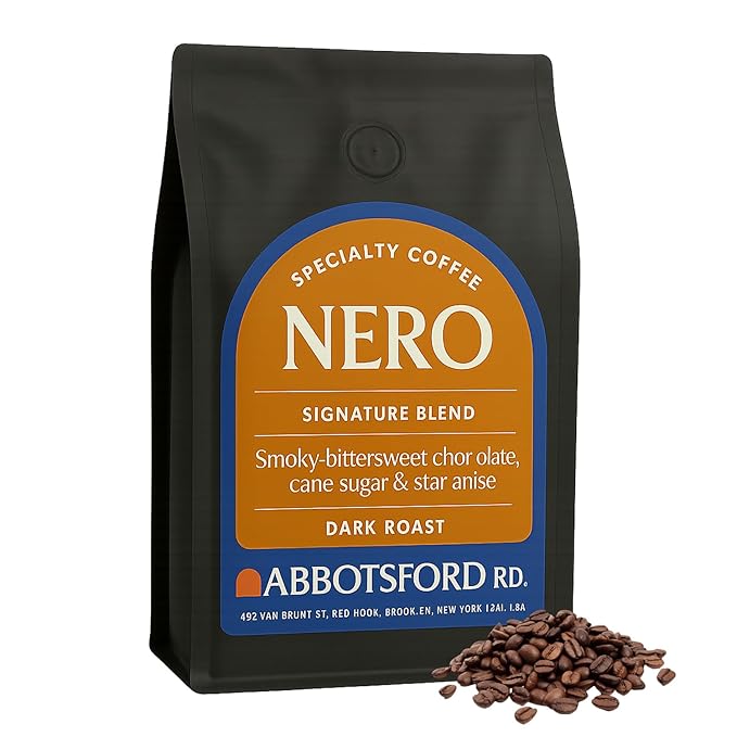 Nero Coffee Whole Bean, Smoky Bittersweet Chocolate, Cane Sugar, and Star Anise Dark Roast Coffee Beans, Specialty Coffee Beans 35.2 oz (2.2lb) Bag, Freshly Roasted Brooklyn, Kosher Certified