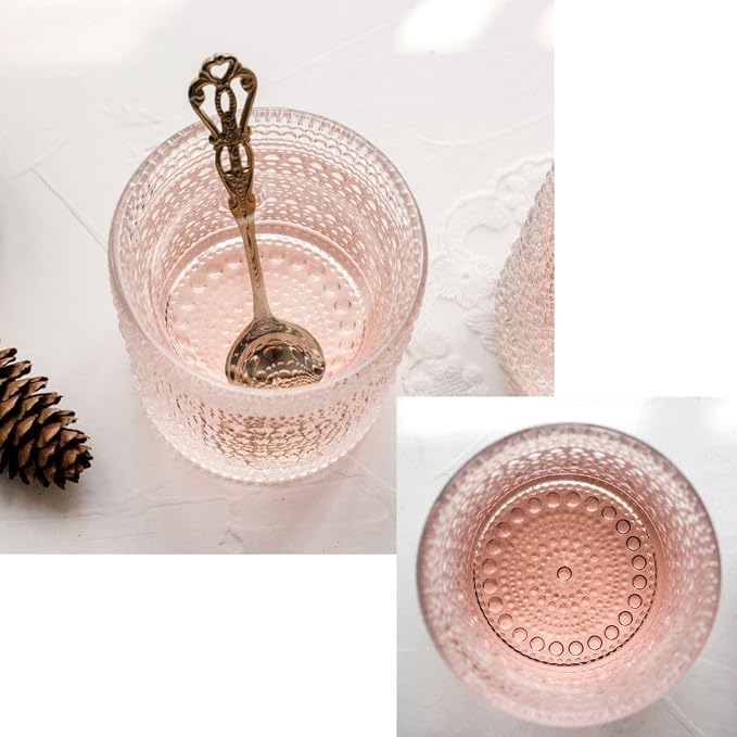 Cocktail Glasses 10 oz Hobnail Drinking Glasses Set of 6, Vintage Glassware, Textured Glass Cups Bubble Glasses Water Glasses Old Fashion Jupiter Glasses Set, Blue - Image 7