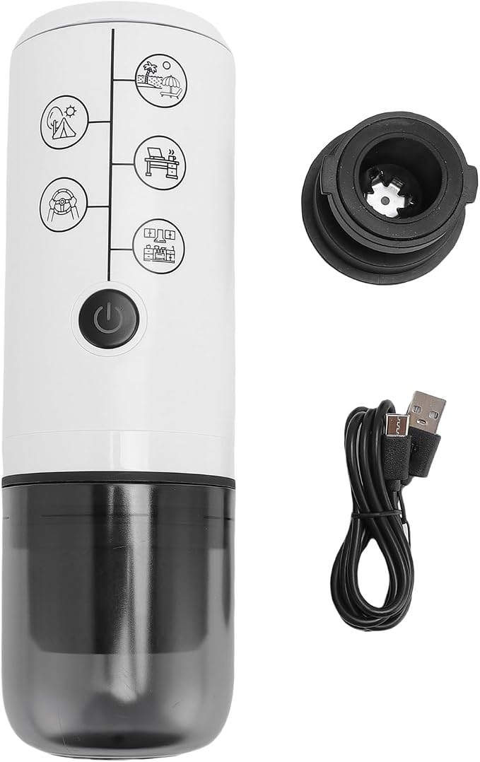 Portable Coffee Machine Cordless Coffee Maker with 17 Bar Pressure and 2600mAh Battery, 120ml Water Tank for Road Trips Camping Office Home, Works with Powder and Capsules - Image 6
