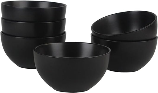 10 Strawberry Street Wazee Matte 5.5"/16oz Cereal Bowl, Set of 6, Black by 10StrawberryStreet