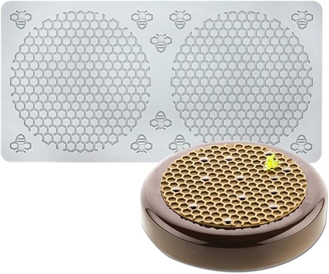 Honeycomb Bees Silicone Fondant Cake Mold for Kitchen Cake Cupcake Decorating Beehive Silicone Baking Molds Chocolate Candy Molds Sugarcraft M