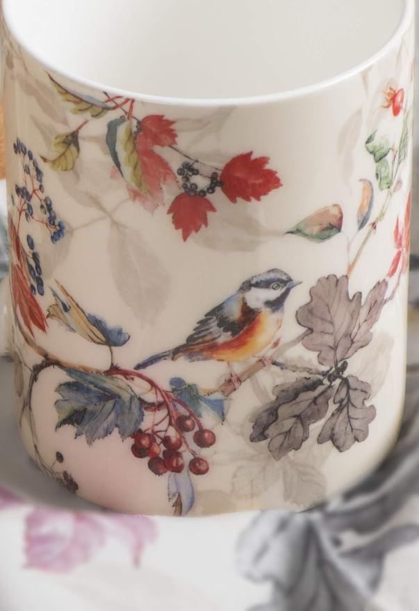 Maison d' Hermine Coffee Mug with Handles Tea Cups (12 Ounce, Pack of 2) | Fine Bone China Coffee Mugs for Hot Beverages Cappuccino Latte Home Restaurant Hotel Spring Summer -Equinoxe - Beige - Image 7
