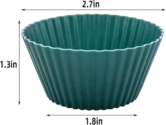 24 Pack Silicone Baking Cups Reusable Muffin Liners Non-Stick Cup Cake Molds Set Cupcake Silicone Liner Standard Size Silicone Cupcake Holder Silicon Cups for Baking Bpa Free (4 Colors) - Image 6